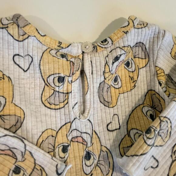 Disney Baby 0-3M Simba Print Ribbed Top and Pants Set Long Sleeve Ruffles - Picture 5 of 9